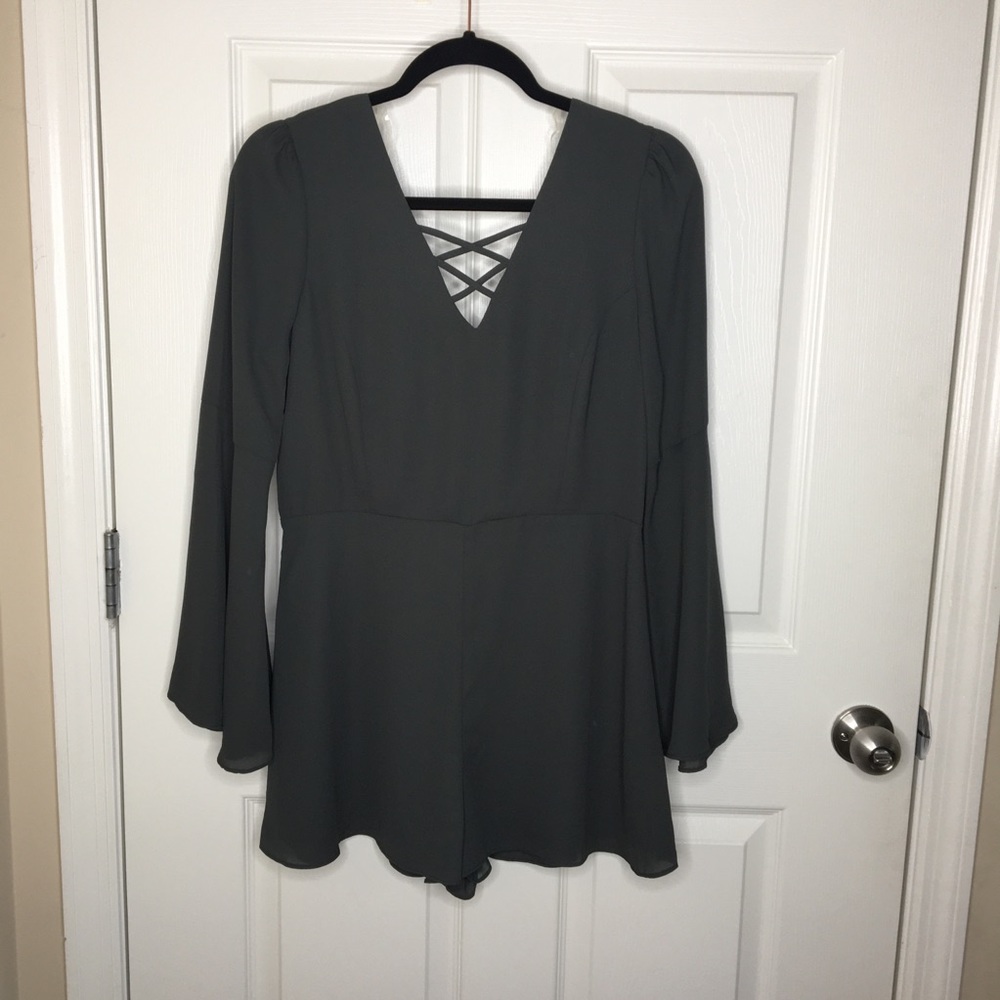 Green lattice romper